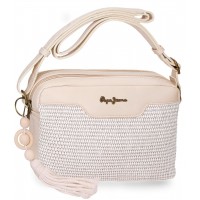 Geanta umar dama Pepe Jeans Clara 2 compartimente bej 17.5x24x7 cm