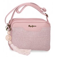 Geanta umar dama Pepe Jeans Clara 2 compartimente roz 17.5x24x7 cm