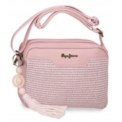 Geanta umar dama Pepe Jeans Clara 2 compartimente roz 17.5x24x7 cm