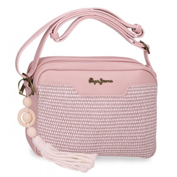 Geanta umar dama Pepe Jeans Clara 2 compartimente roz 17.5x24x7 cm