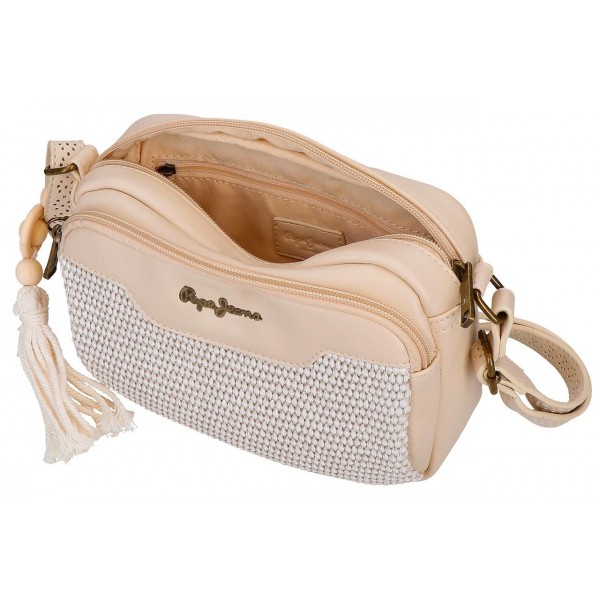 Geanta umar dama Pepe Jeans Clara bej 15x21x6 cm