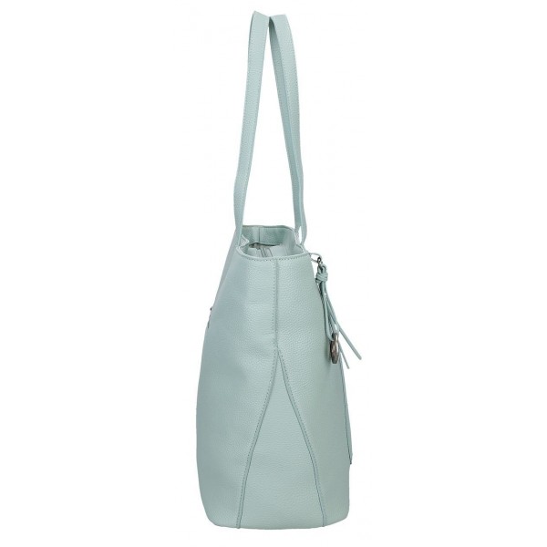 Geanta tote Pepe Jeans Paolo cu compartimente laptop/tableta, verde turcoaz 29x40x14 cm