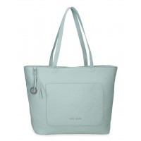 Geanta tote Pepe Jeans Paolo cu compartimente laptop/tableta, verde turcoaz 29x40x14 cm