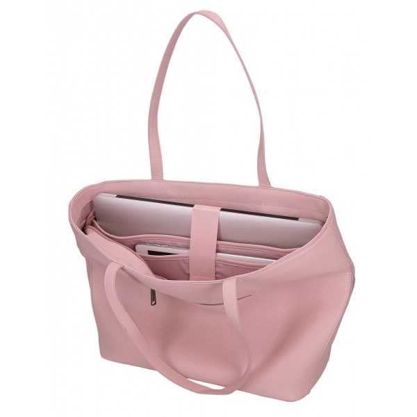 Geanta tote Pepe Jeans Paolo cu compartimente laptop/tableta, roz 29x40x14 cm