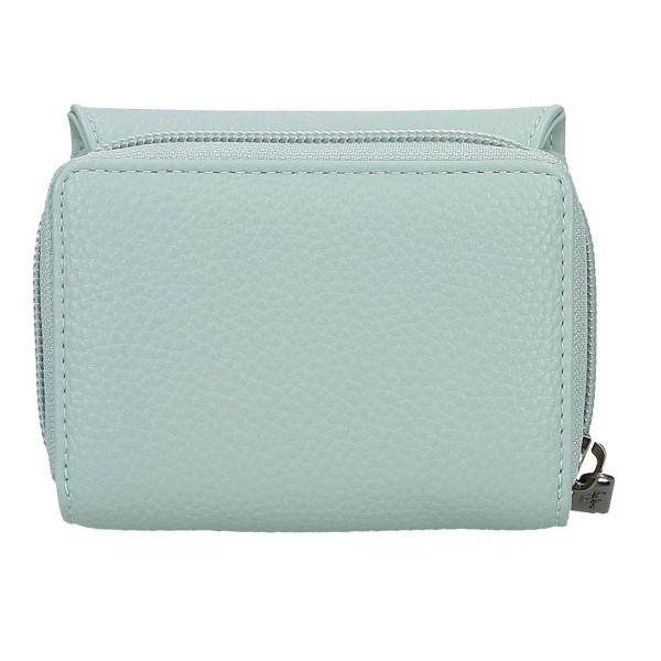 Portofel dama Pepe Jeans Paolo cu protectie RFID, verde turcoaz 8x10x3 cm