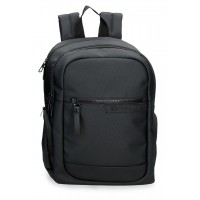 Rucsac business Pepe Jeans Dorking 2 compartimente, buzunare laptop/tableta, negru 37x25x12 cm