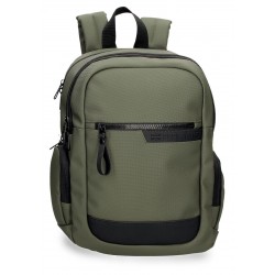 Rucsac business Pepe Jeans Dorking 2 compartimente, buzunare laptop/tableta, kaki 37x25x12 cm