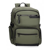 Rucsac business barbati Pepe Jeans Dorking, adaptabil compartimente laptop/tableta, kaki 40x16x28 cm