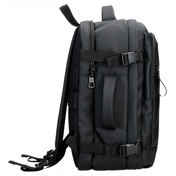 Rucsac/Geanta calatorie Pepe Jeans Dorking, 2 compartimente, buzunare laptop/tableta, negru 40x25x20 cm