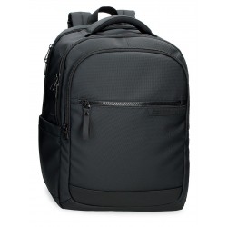 Rucsac business Pepe Jeans Dorking 3 compartimente, buzunare laptop/tableta, negru 31x44x15 cm