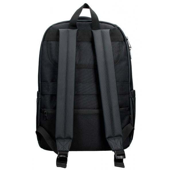 Rucsac business Pepe Jeans Dorking 3 compartimente, buzunare laptop/tableta, negru 31x44x15 cm