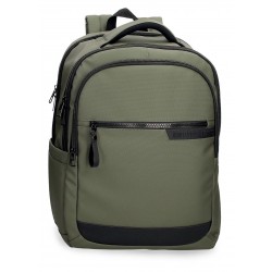 Rucsac business Pepe Jeans Dorking 3 compartimente, buzunare laptop/tableta, kaki 31x44x15 cm