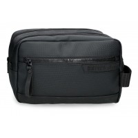 Borseta cosmetice barbati Pepe Jeans Dorking 2 compartimente neagra 26x16x12 cm