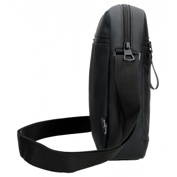 Geanta umar barbati Pepe Jeans Dorking compartiment tableta, neagra 27x23x7 cm
