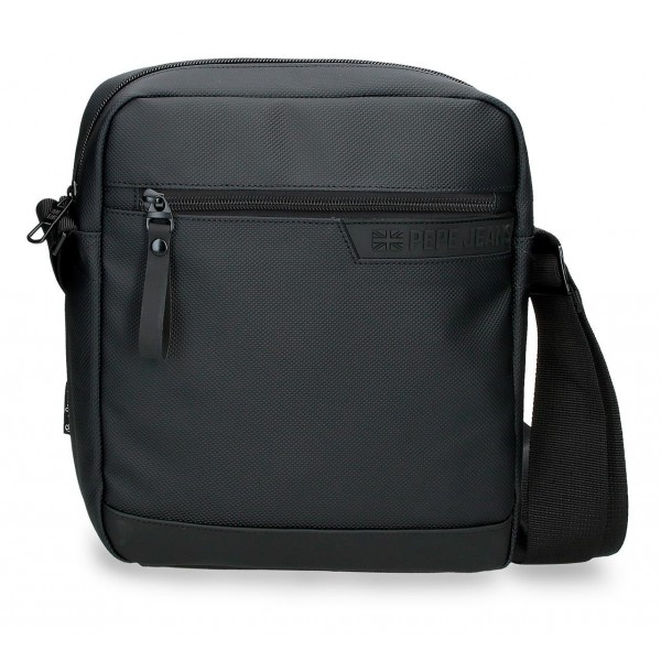 Geanta umar barbati Pepe Jeans Dorking compartiment tableta, neagra 27x23x7 cm