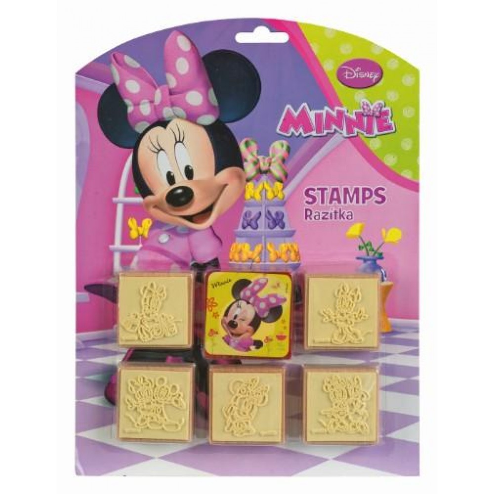 Set creativ 5 stampile din lemn Minnie Mouse