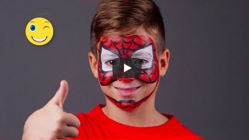 Cum sa faci un machiaj de super erou (Spiderman) cu ajutorul vopselei de pictat pe fata Jovi